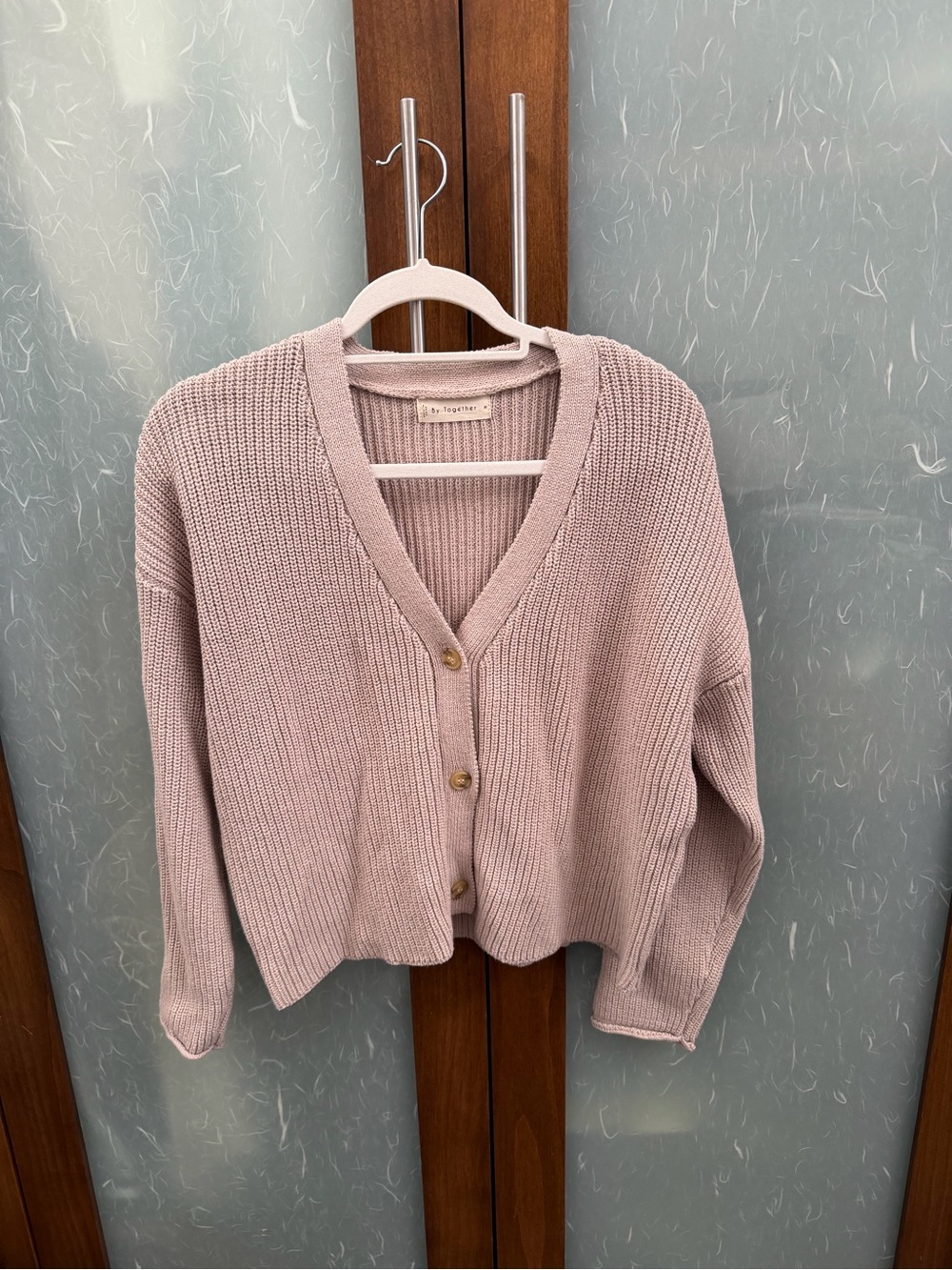 By Together Dusty Mauve V-Neck Button Cardigan